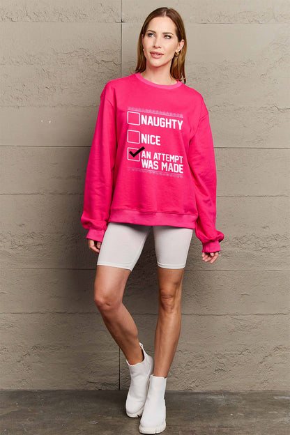 Simply Love Full Size Letter Graphic Long Sleeve Sweatshirt