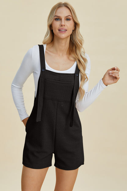 Full Size Texture Sleeveless Romper