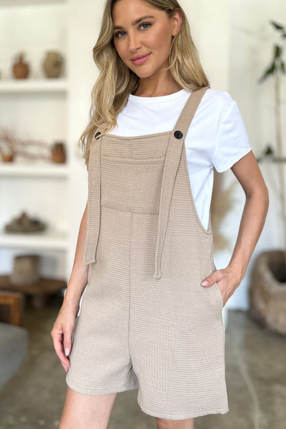 Full Size Texture Sleeveless Romper