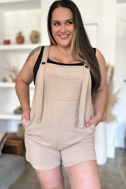 Full Size Texture Sleeveless Romper